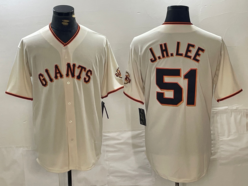 San Francisco Giants #51 Jung Hoo Lee Cream 2024 Home Limited Stitched Baseball Jersey
