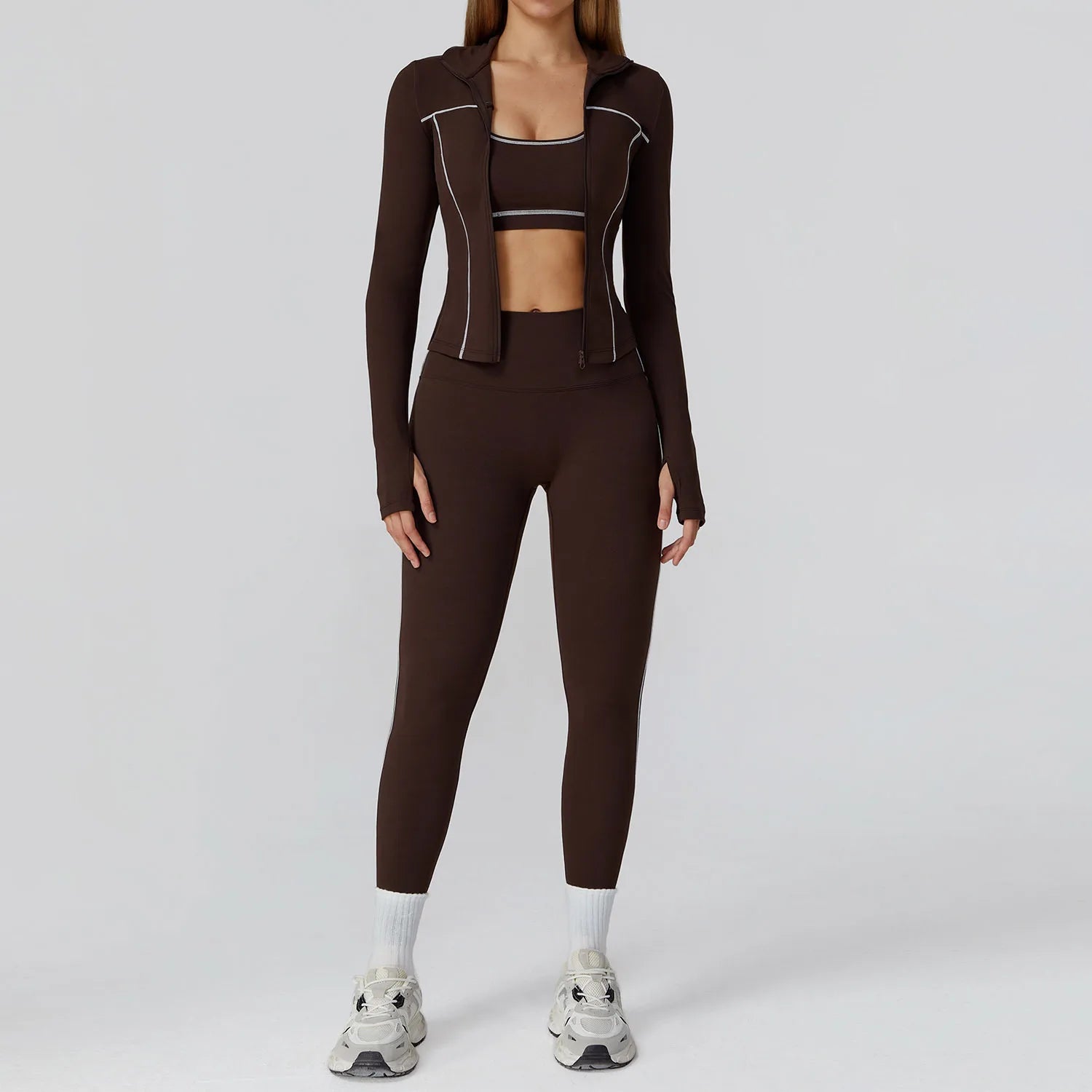 Women Clothes Sports Outfits Yoga Set 2/3PCS Fitness Tracksuit Gym Legging Workout Long Sleeved Female Bra Yoga Suit Sportswear
