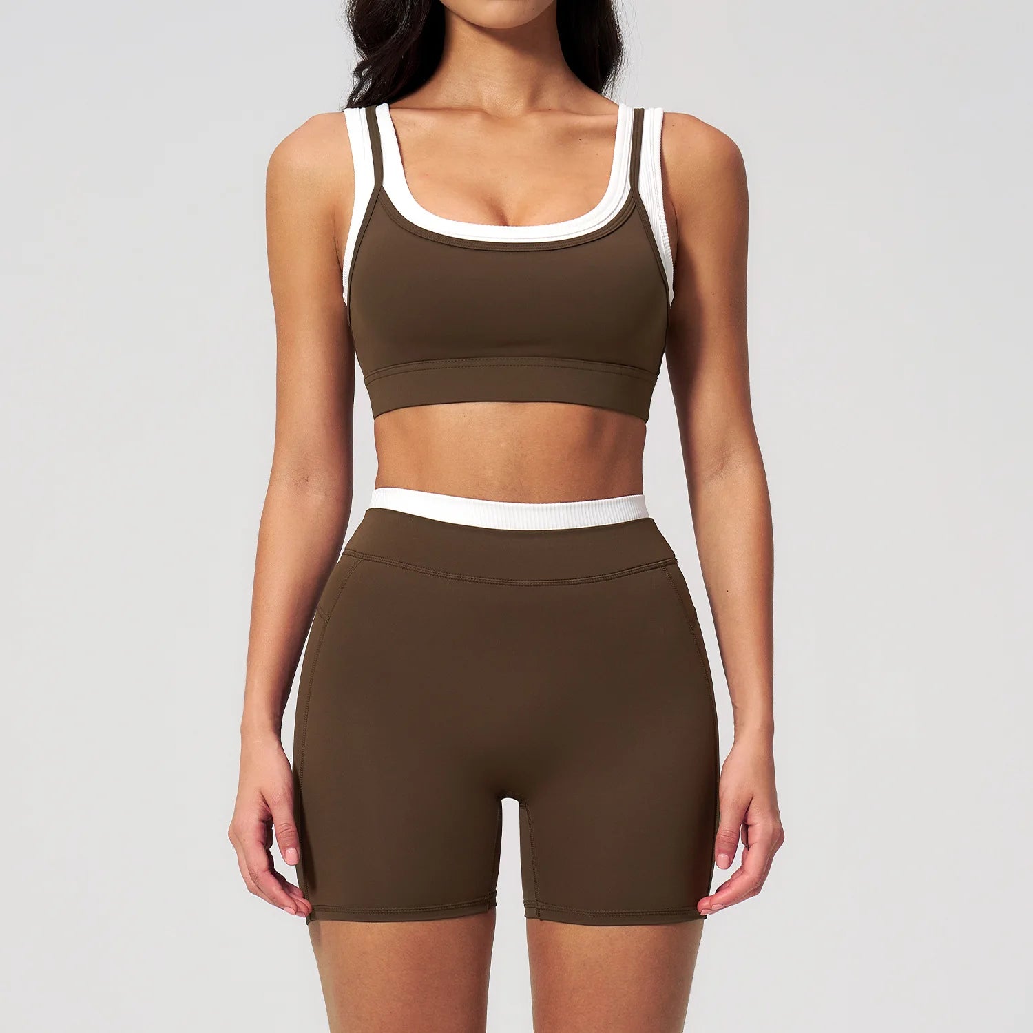Women's Tracksuit 2PCS Yoga Set Athletic Wear Pilates Fitness Clothes Gym Outfits Workout Sets Push Up Sports Bra Leggings Suit