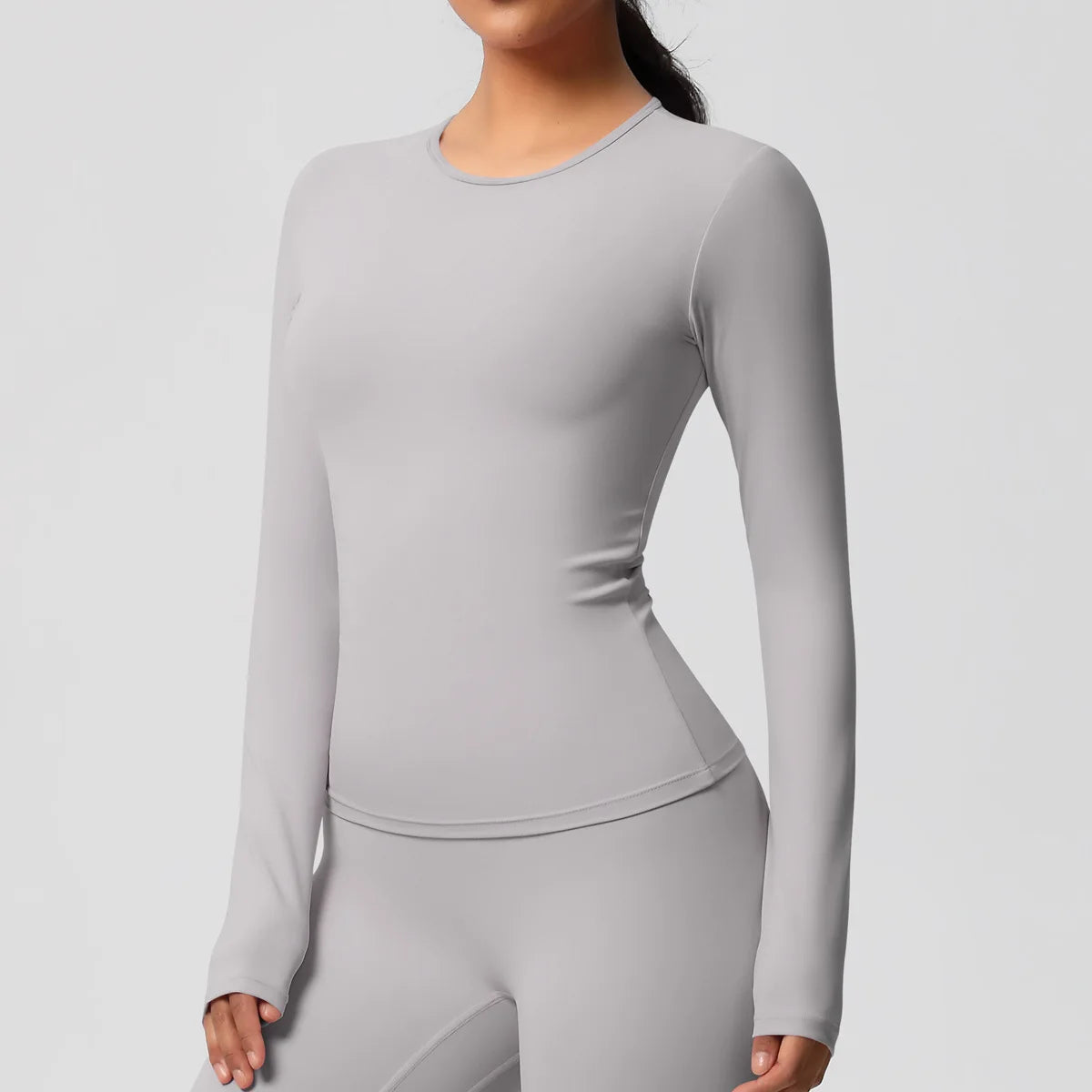 JUREN Yoga Shirts For Women Long Sleeve Fitness Running Push Up Gym Clothes Workout Dry Fit Breathable High Elastic Sports Top