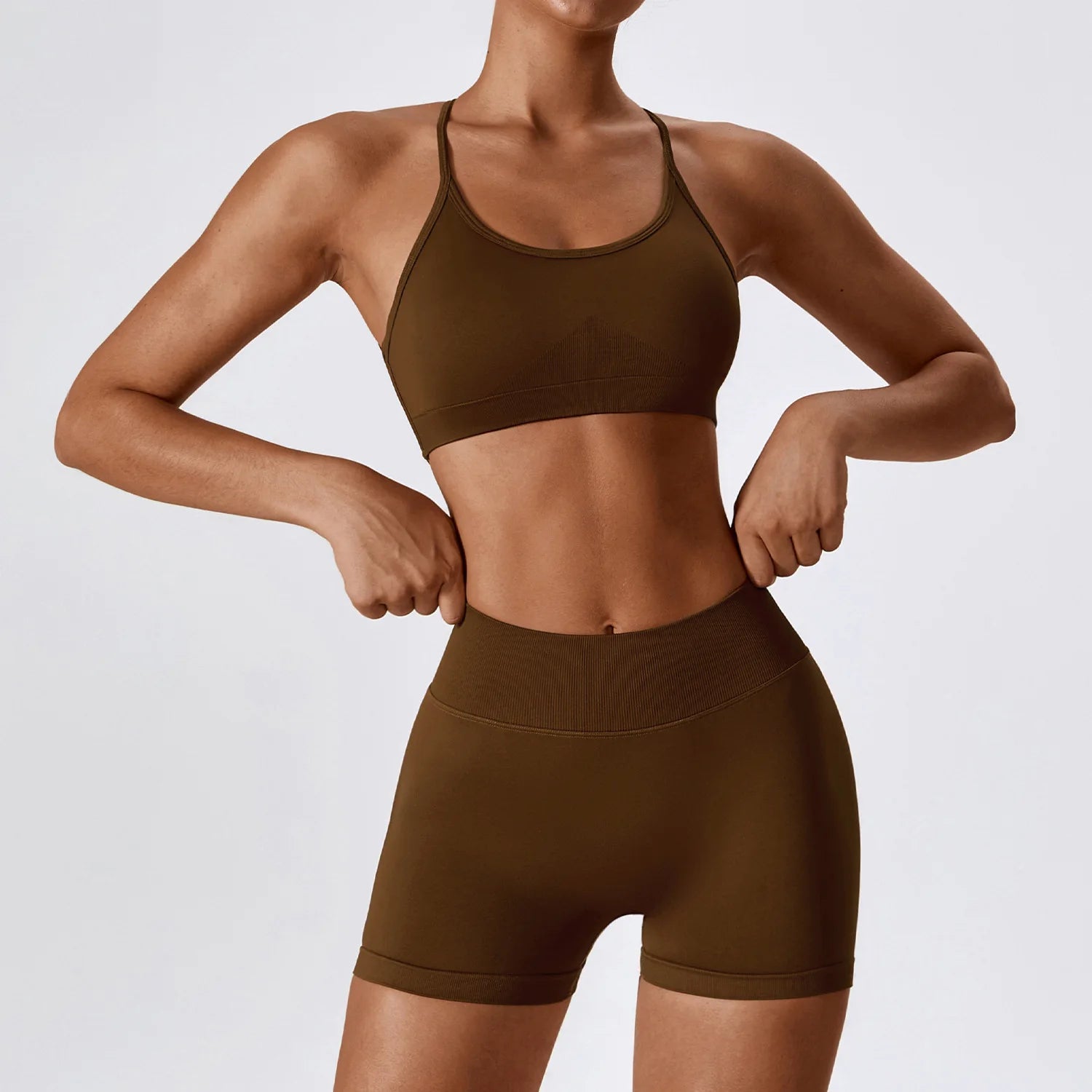 Seamless 2 Pieces Yoga Suit for Women Tracksuit Fitness Athletic Wear Gym Clothes Sports Bra Shorts Workout Sets Gym Set Outfits