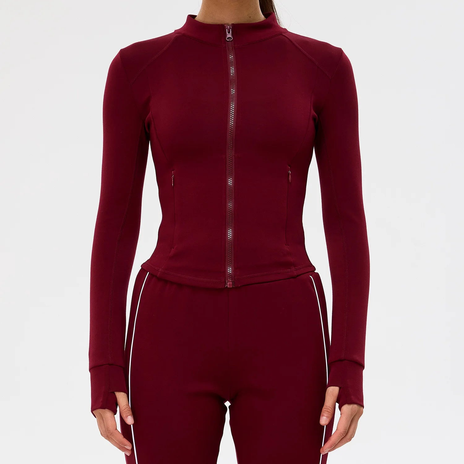 Zipper Jacket Women Long Sleeve Crop Tops Yoga T-shirts Sports Top Running Shirts Sexy Quick Dry Fitness Gym Clothes Sport Wear