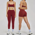 2 Pieces Yoga Set Women's Tracksuit Workout Sportswear Gym Clothing High Waist Leggings Fitness Bra Sports Suits Shorts Shorts