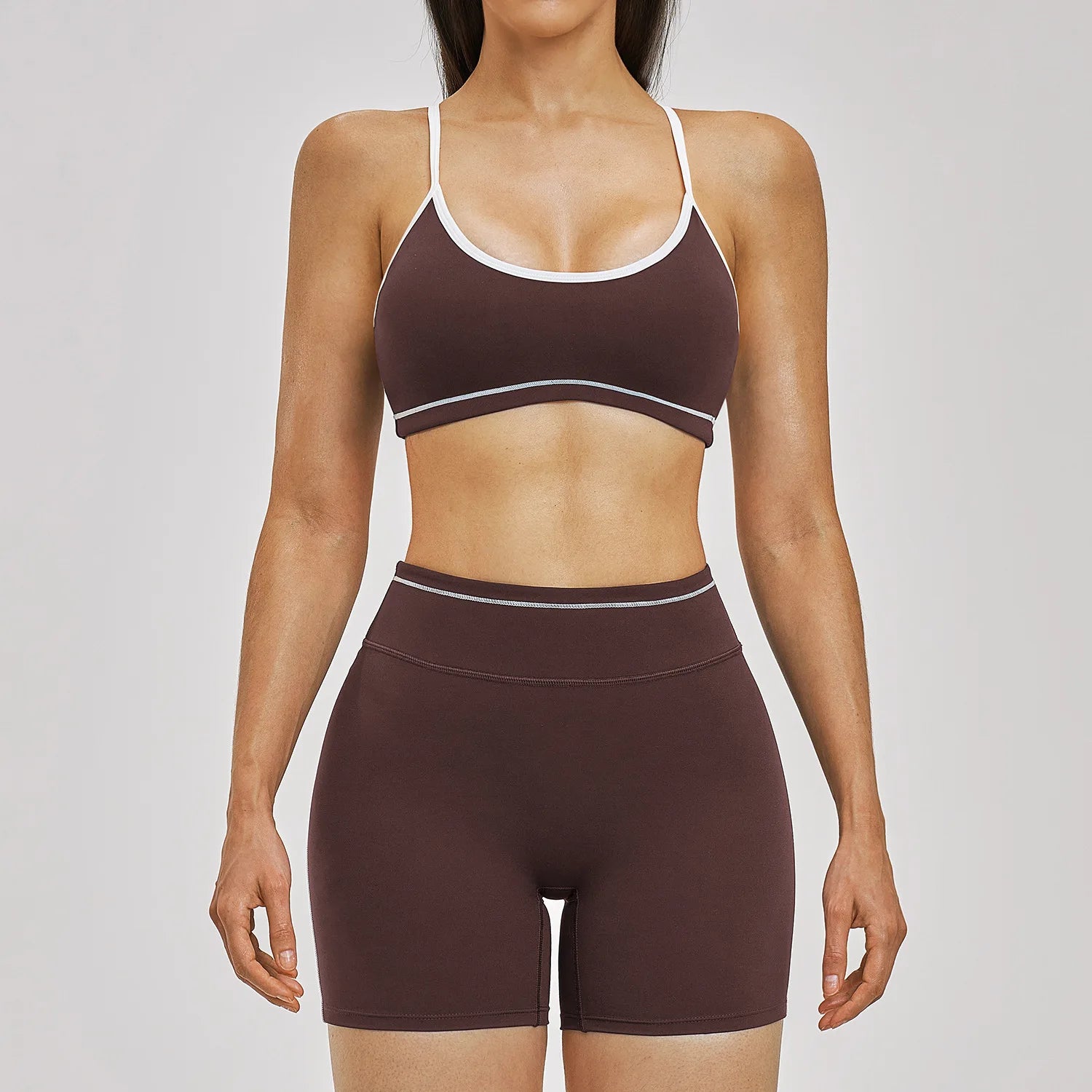 2PCS Yoga Suit for Women Tracksuit Fitness Outfits Gym Clothes Sports Bra Shorts Shorts Workout Sets Gym Long Sleeves Sportswear