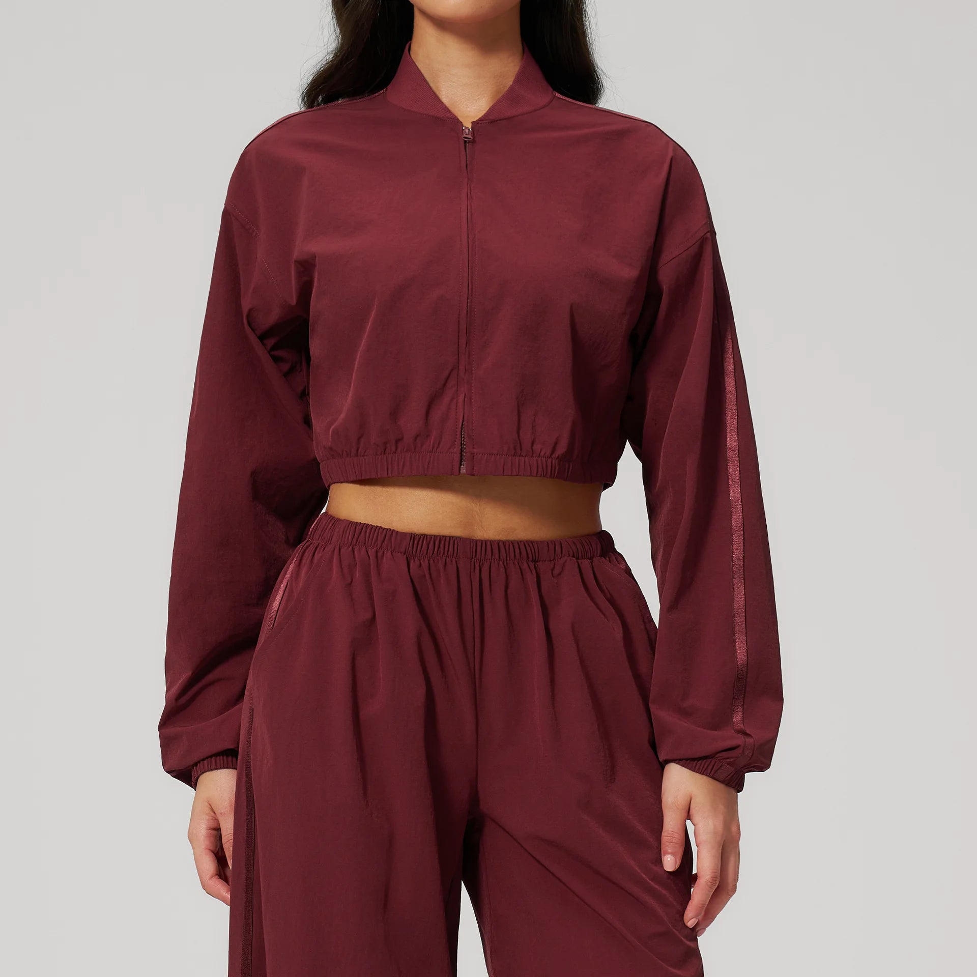 New Summer Yoga Long Sleeved Jacket For Women Sun Protection Outdoor Sports Fitness Short Standing Collar Sun Protection Jacket