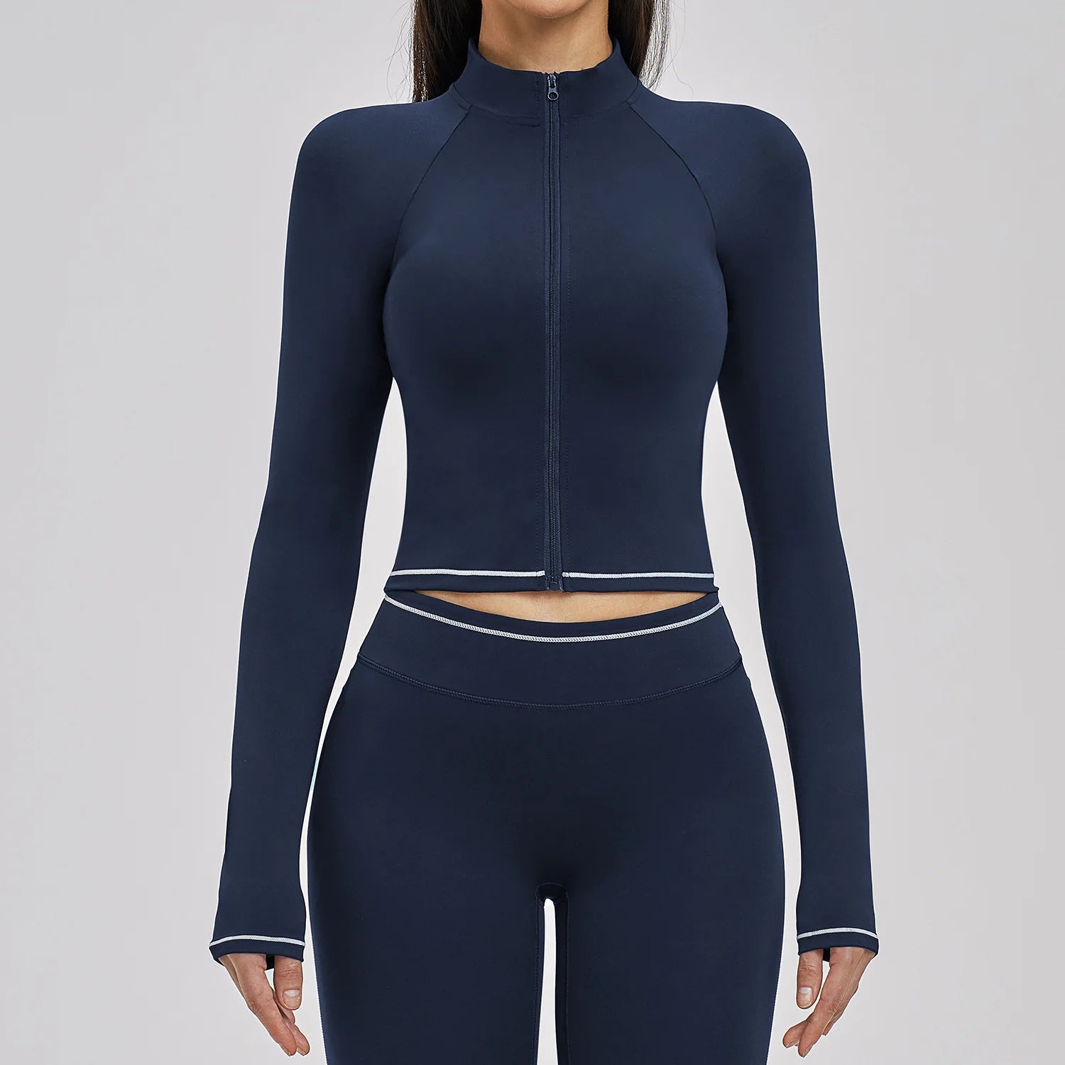 Zipper Yoga Shirts Women Long Sleeve Fitness Jacket Running Gym Clothes Workout Coat Dry Fit Breathable High Elastic Sports Top