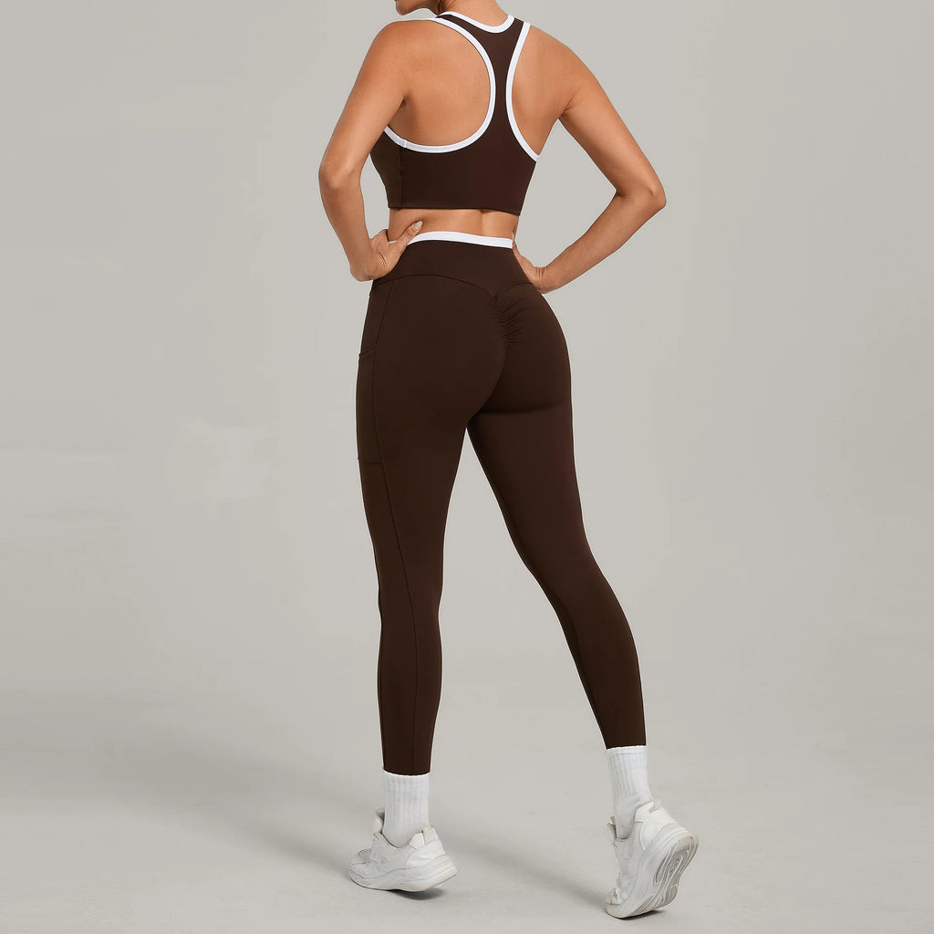 Yoga Set Women Tracksuit Athletic Wear 2 Piece Pilates Fitness Suit Gym Clothes Workout Push Up Clothes Sports Bra Leggings Suit