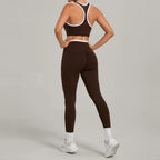 Yoga Set Women Tracksuit Athletic Wear 2 Piece Pilates Fitness Suit Gym Clothes Workout Push Up Clothes Sports Bra Leggings Suit