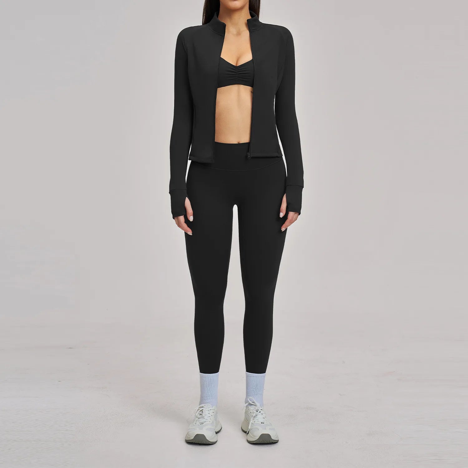 3PCS Yoga Suit Gym Sports Set Women Tracksuit Workout Clothes Running Legging Long Sleeve Sports Bra Athletic Wear Yoga Clothing