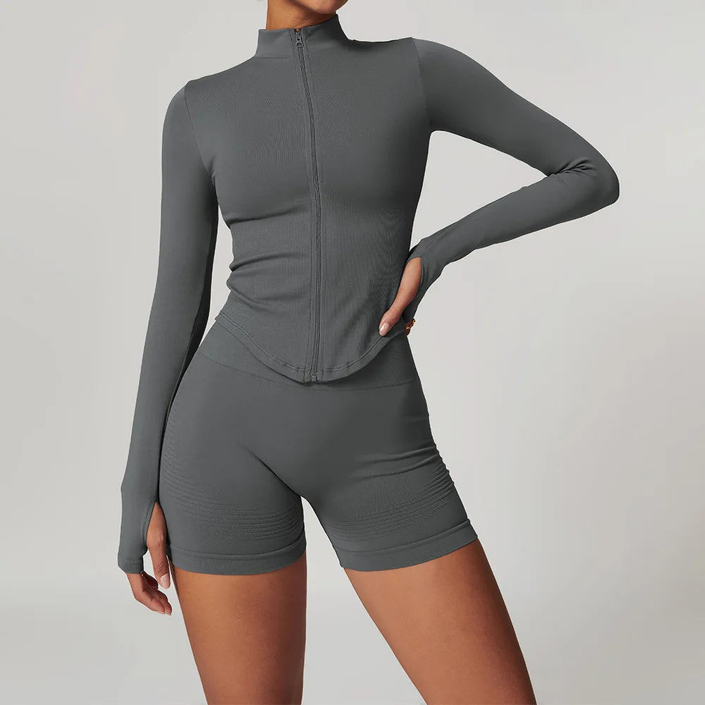 2/3/4PCS Yoga Set Seamless Gym Clothes Sportswear Yoga Suits For Women Fitness Long Sleeved Tracksuits Sports Bra Gym Leggings