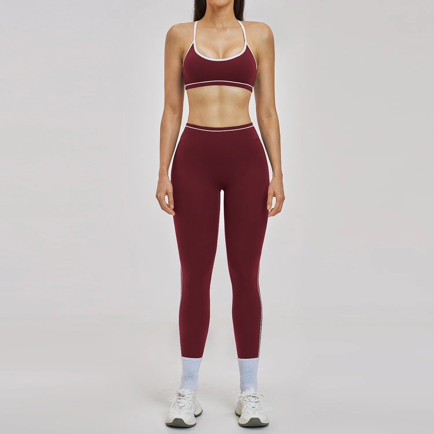 2PCS Yoga Suit for Women Tracksuit Fitness Outfits Gym Clothes Sports Bra Shorts Shorts Workout Sets Gym Long Sleeves Sportswear