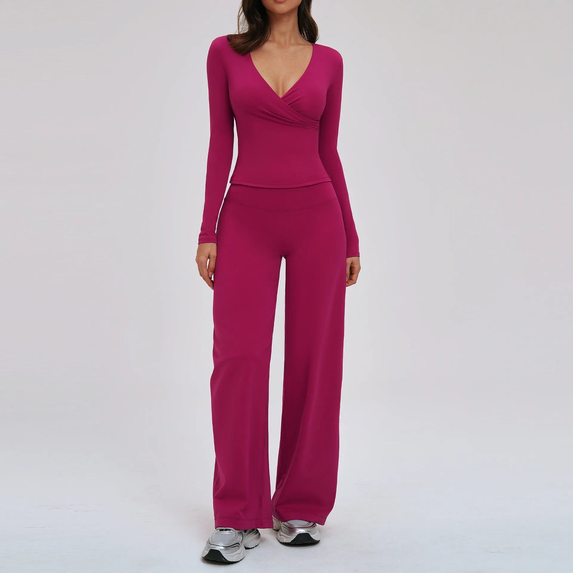 Yoga Suit 2PCS Sports Outfits Women Quick-Drying Gym Set Women Tracksuit Running Workout Long Sleeve Sports Shirt Yoga Clothing