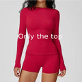 JUREN Yoga Shirts For Women Long Sleeve Fitness Running Push Up Gym Shirts Female Workout Breathable High Elastic Sports Top