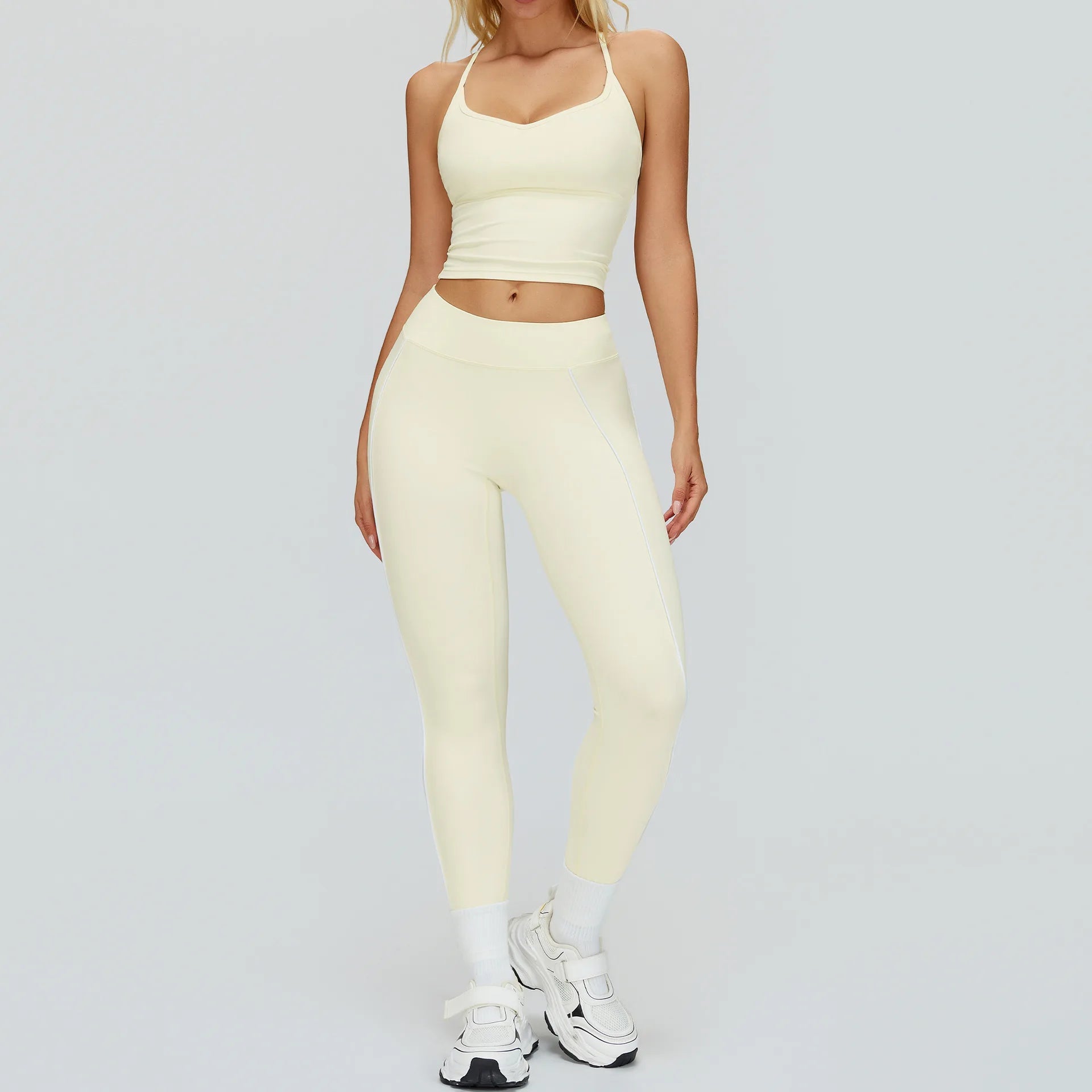 2PCS Yoga Clothes Women Tracksuit Athletic Wear Pilates Fitness Suit Gym Outfits Workout Push Up Clothes Sports Bra Leggings Set