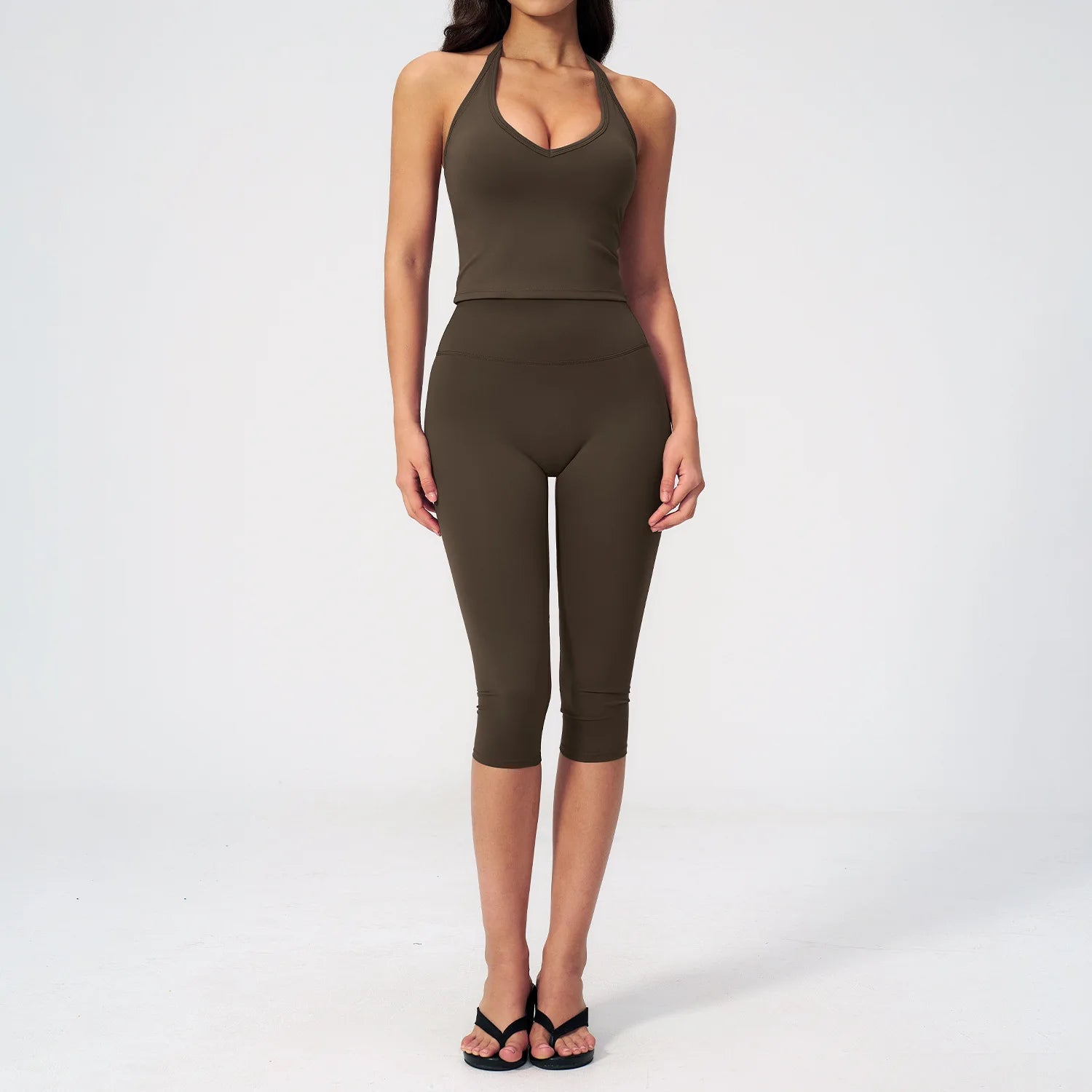 Yoga Set 2PCS Sports Set Short Sleeve Fitness Outfits Women Tracksuit Workout Clothes Running Capri Pants Gym Suit Athletic Wear