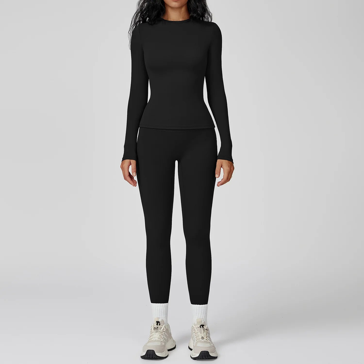 2PCS Yoga Suit Sports Set Gym Set Women Tracksuit Running Workout Clothes Female Long Sleeve Fitness Athletic Wear Yoga Clothing