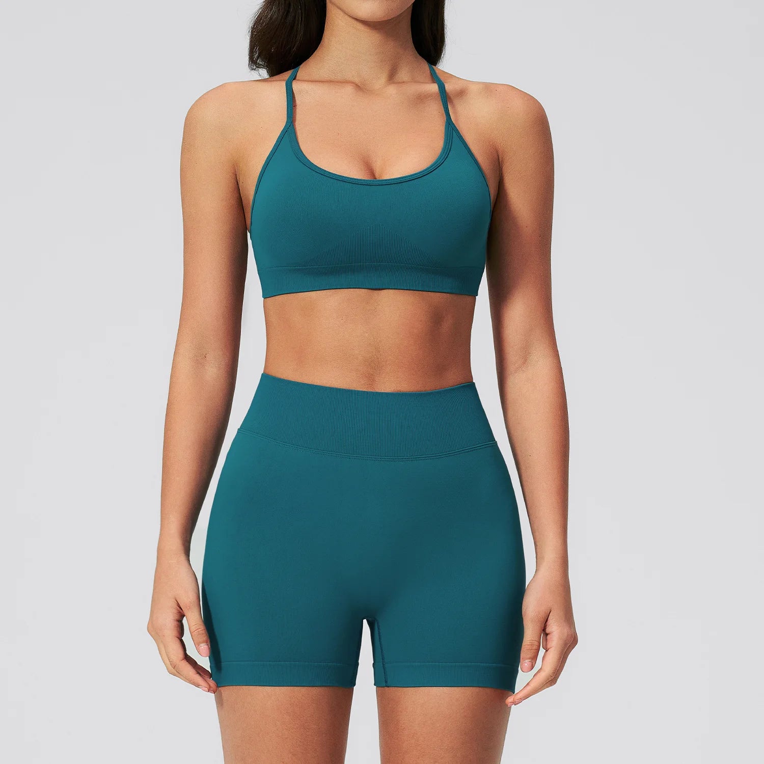 Seamless 2 Pieces Yoga Suit for Women Tracksuit Fitness Athletic Wear Gym Clothes Sports Bra Shorts Workout Sets Gym Set Outfits