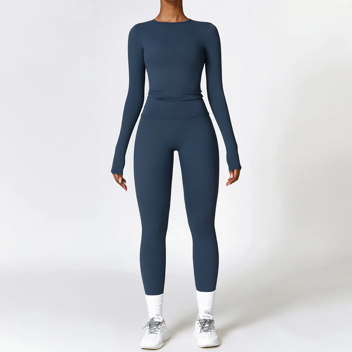 2PCS Yoga Suit Women Sports Outfits Quick-Drying Gym Set Women Tracksuit Running Workout Long Sleeve Sports Shirt Yoga Clothing