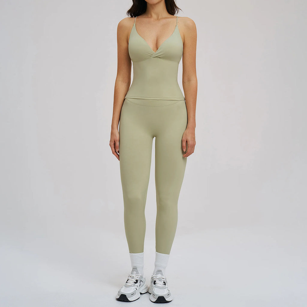 2pcs Sport Sets Women Tracksuit Gym Outfits Push Up Gym Fitness Bras Workout High Waisted Leggings Sportswear Tights Set Suit