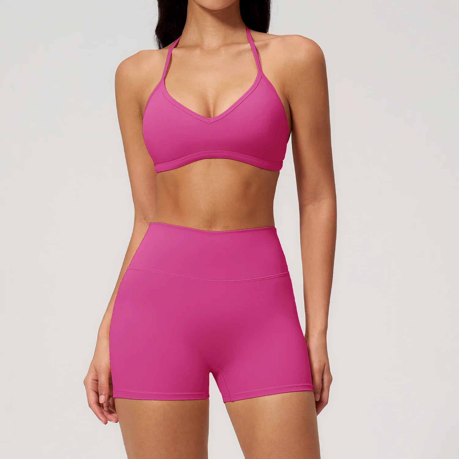 Women Tracksuit 2PCS Yoga Suit Fitness Capri Pants Gym Clothes Sports Bra High Waist Shorts Workout Sets Gym Set Outfits