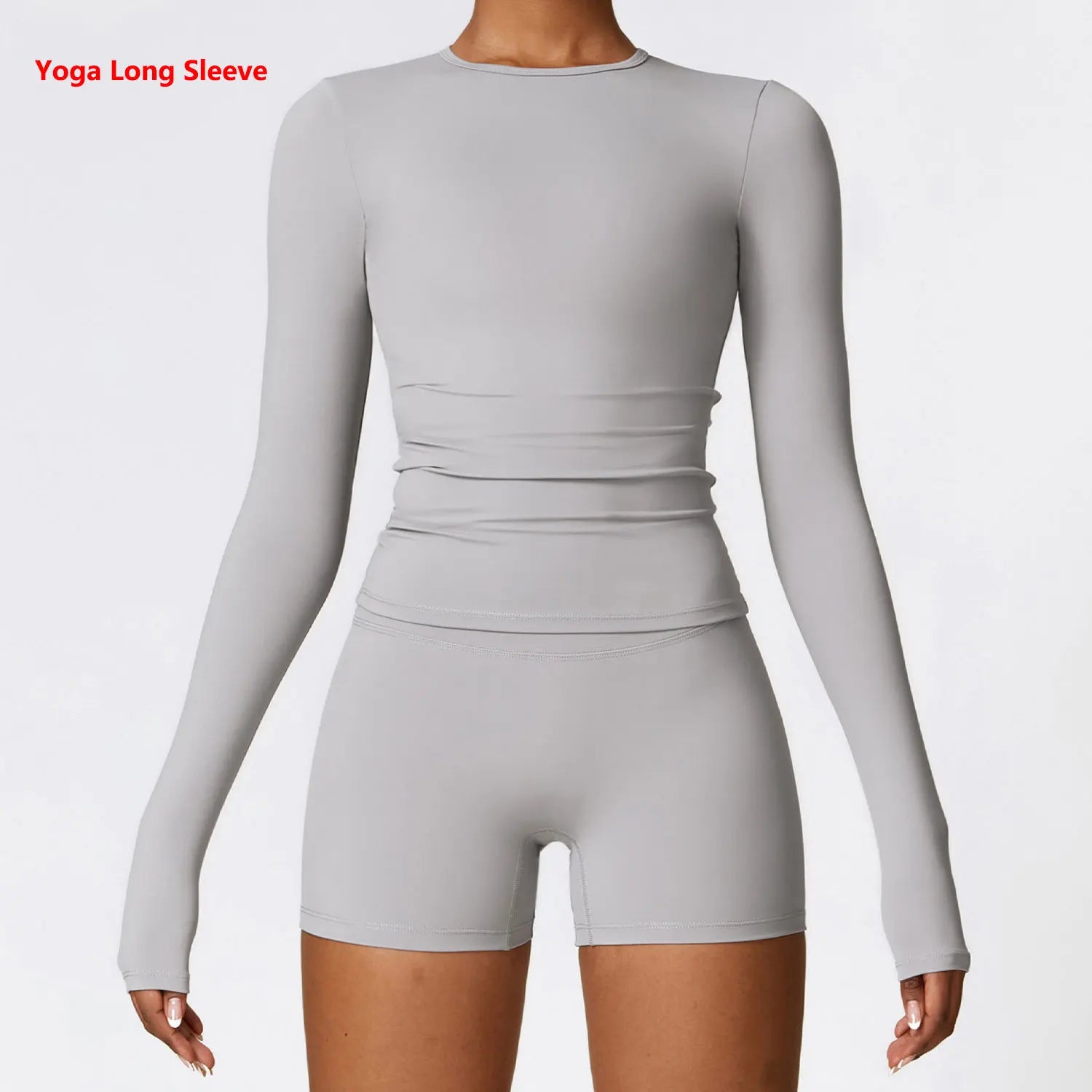 Yoga T-shirts Solid Sports Top Women Long Sleeve Gym Workout Running Shirts Sexy Exposed Navel Quick Dry Fitness Gym Sport Wear