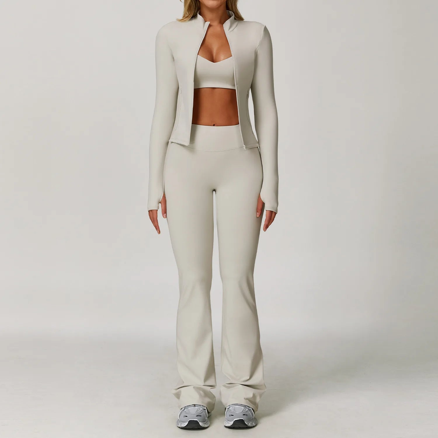 Yoga Suit 2/3PCS Women Tracksuit Sports Set Gym Set Running Workout Clothes Long Sleeve Sports Bra Athletic Wear Yoga Clothing
