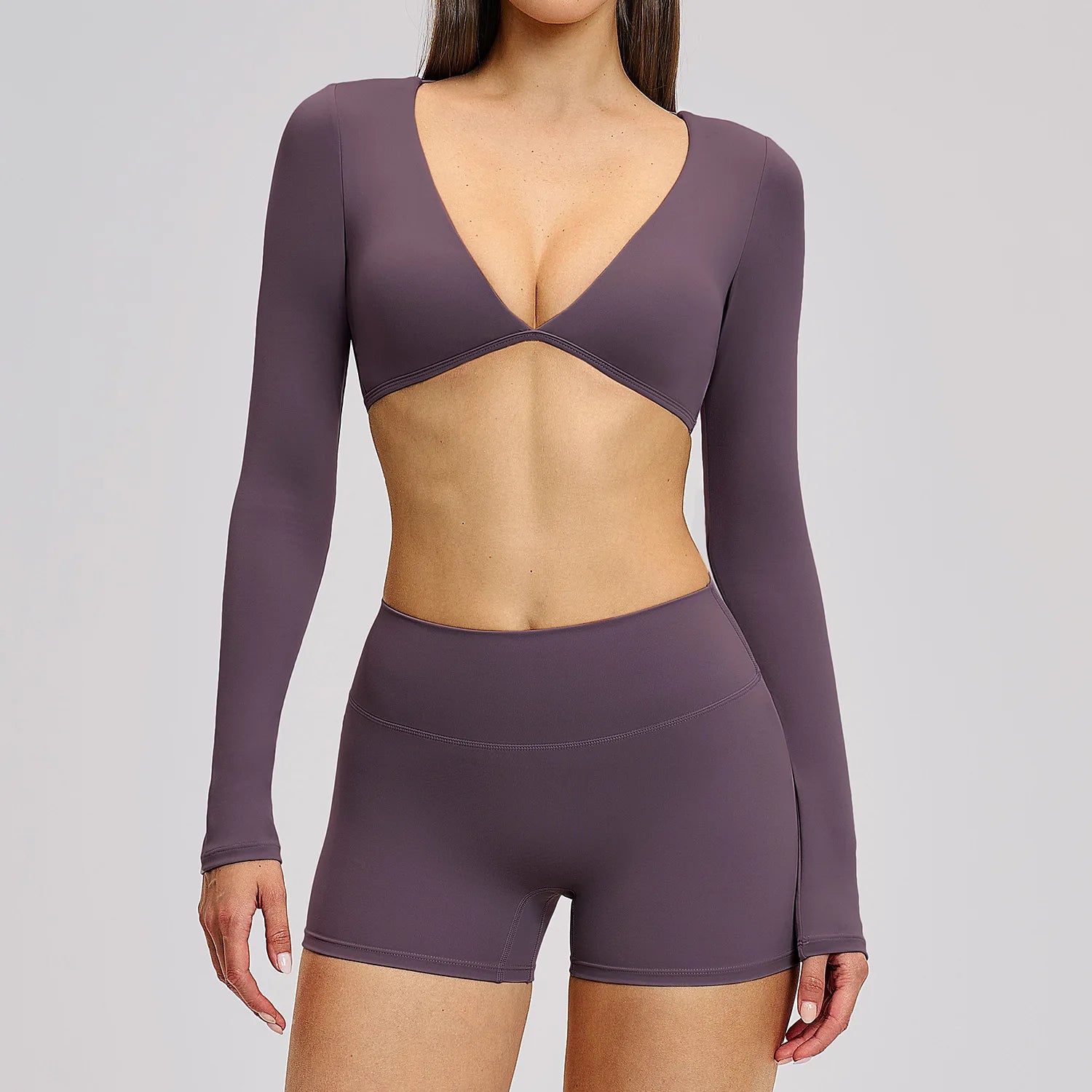2PCS Yoga Suit Women Sports Outfits Quick-Drying Gym Set Women Tracksuit Running Workout Long Sleeve Sports Shirt Yoga Clothing