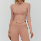 Seamless Outdoor Sports Long Sleeved Women Yoga Coat Quick Dry Zipper Cardigan Stand Up Collar Jacket Running Fitness Jacket Top