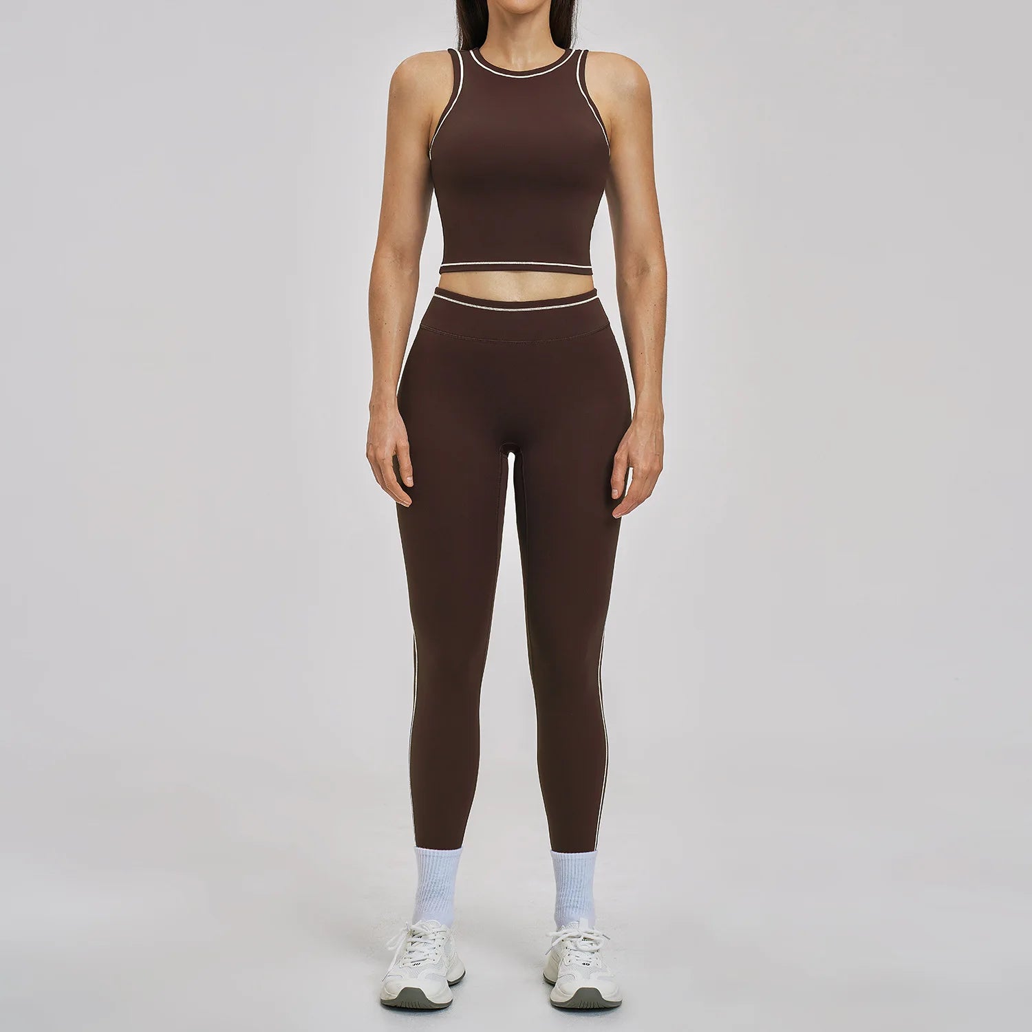 2PCS Yoga Set Women's Tracksuit Gym Outfits Fitness Set Woman Leggings Sports Bra Workout Long Sleeves Sportwear Woman Clothes