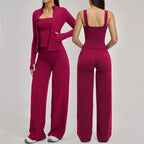 2/3PCS Women's Tracksuit Yoga Set Workout Long Sleeved Sportswear Gym Clothing High Waist Leggings Fitness Outfits Sports Suits