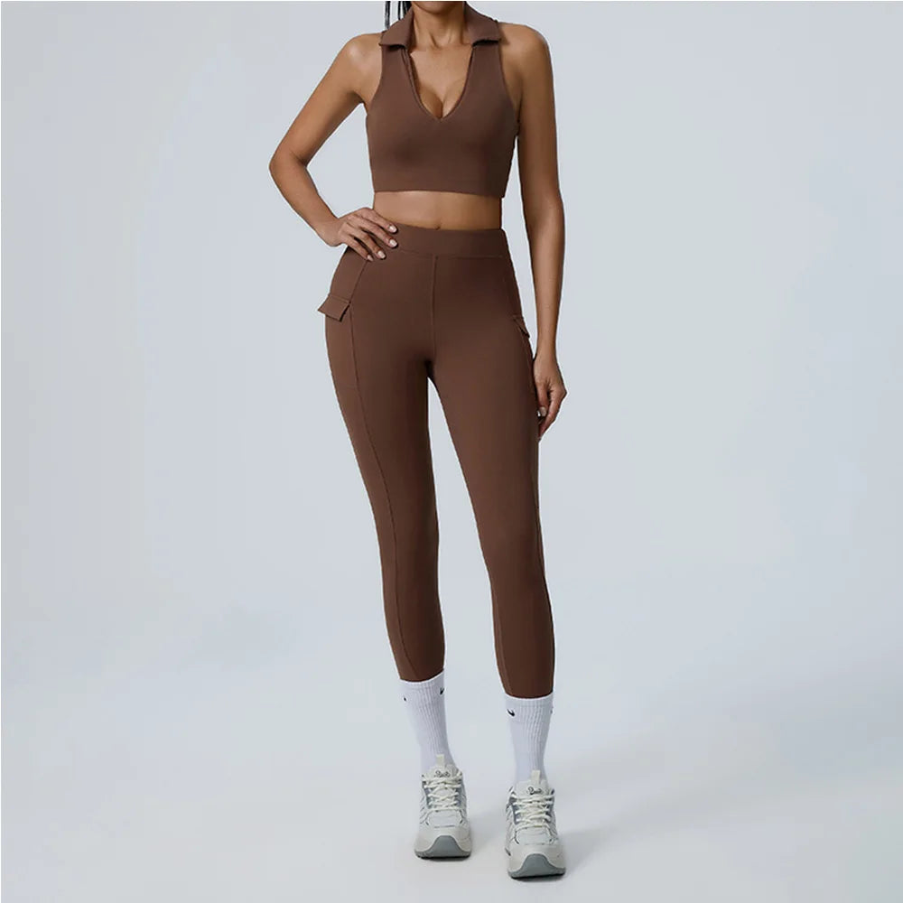 JUREN 2PCS Yoga Set Women Tracksuit Sportswear Gym Workout Clothing Athletic Wear Fitness Bra High Waist Leggings Push Up Suit