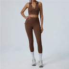 JUREN 2PCS Yoga Set Women Tracksuit Sportswear Gym Workout Clothing Athletic Wear Fitness Bra High Waist Leggings Push Up Suit