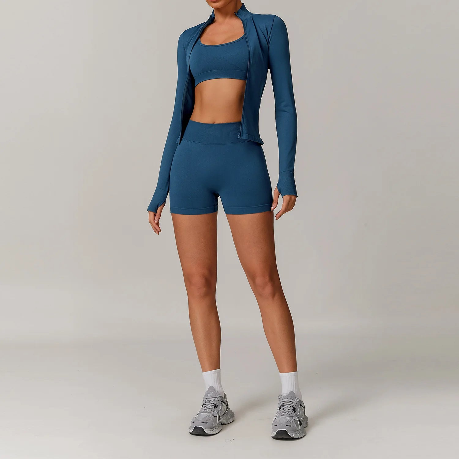 2/3PCS Yoga Set Women Workout Set Seamless Sportswear Gym Clothing Fitness Long Sleeve Crop Top High Waist Leggings Sports Suits