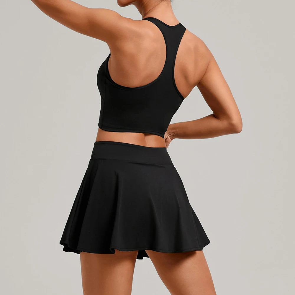 2PCS Yoga Suit for Women Tracksuit Fitness Gym Clothes Sports Bra Matching Workout Skirt Workout Sets Gym Set Outfit Sportswear