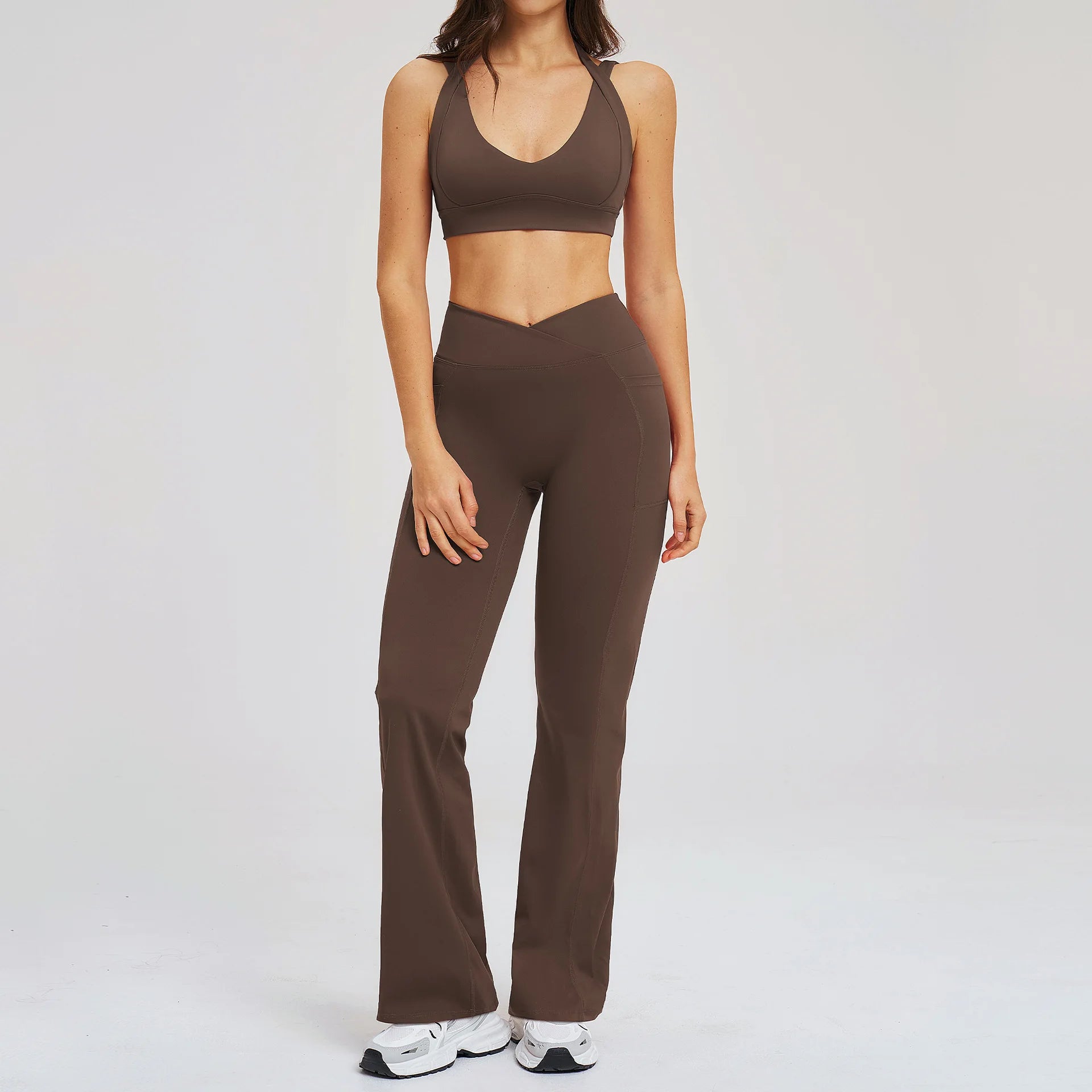 Yoga Set 2PCS Women Clothes Workout Suit Fitness Outfits Sportswear Gym Tracksuit High Waist Leggings Sports Bra Athletic Wear