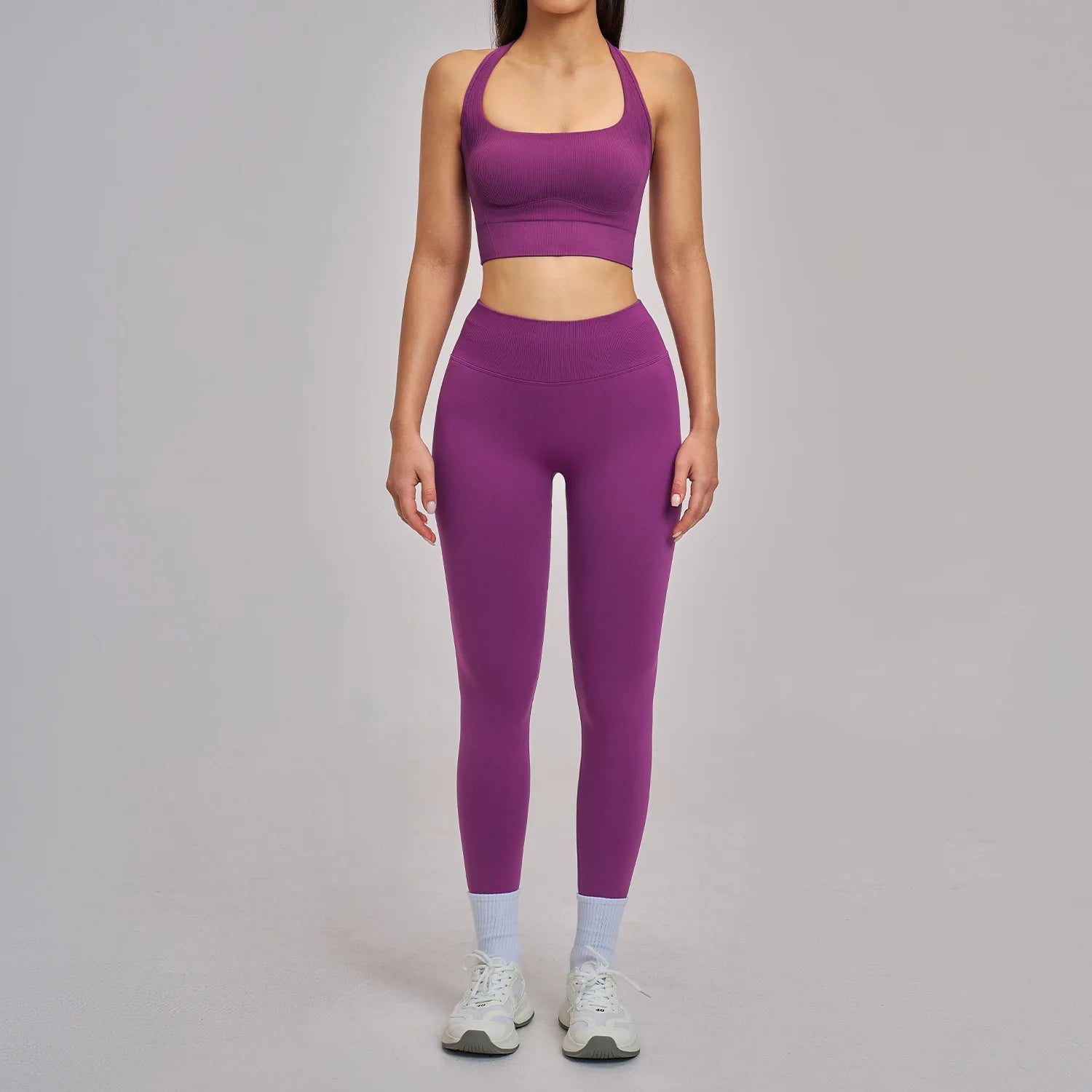 2pcs Yoga Set Women Seamless Sport Suit Gym Outfits Workout Clothes Gym Crop Top High Waist Legging Fitness Bra Set Sports Suits