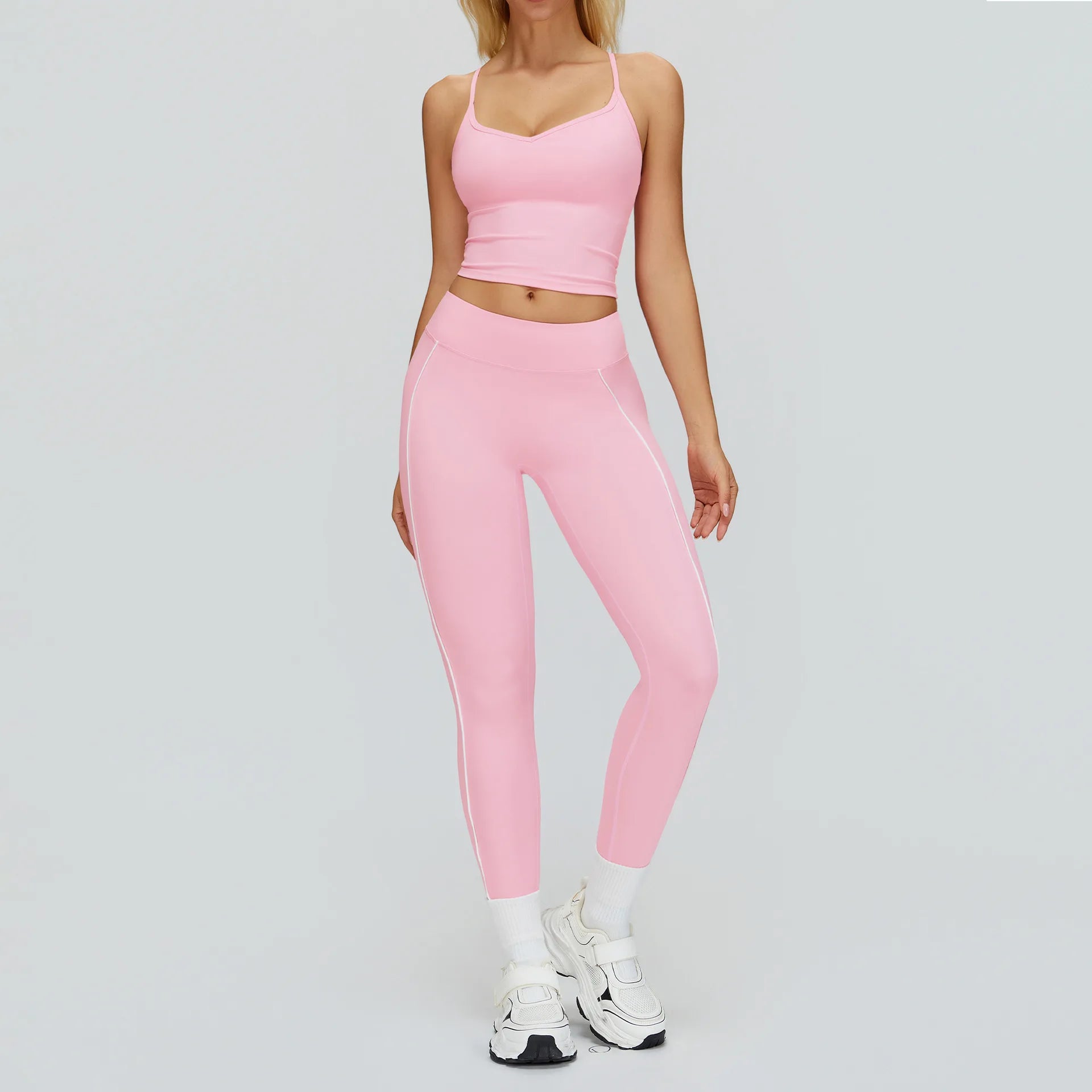 2PCS Yoga Clothes Women Tracksuit Athletic Wear Pilates Fitness Suit Gym Outfits Workout Push Up Clothes Sports Bra Leggings Set