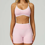 Seamless Yoga Set 2PCS Gym Workout Clothes Women Tracksuit Push Up Bra High Waist Leggings Fitness Top Sportswear Sports Suits