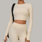 Women Yoga Shirts Crop Top Fitness Long Sleeves Push Up Shirts Women Yoga Sports Gym Clothes Running Quick-drying Workout Tops