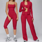 Yoga Set 2PCS Women Sportswear Workout Clothes Seamless Athletic Wear Gym Legging Fitness Bra Crop Top Long Sleeve Sports Suits