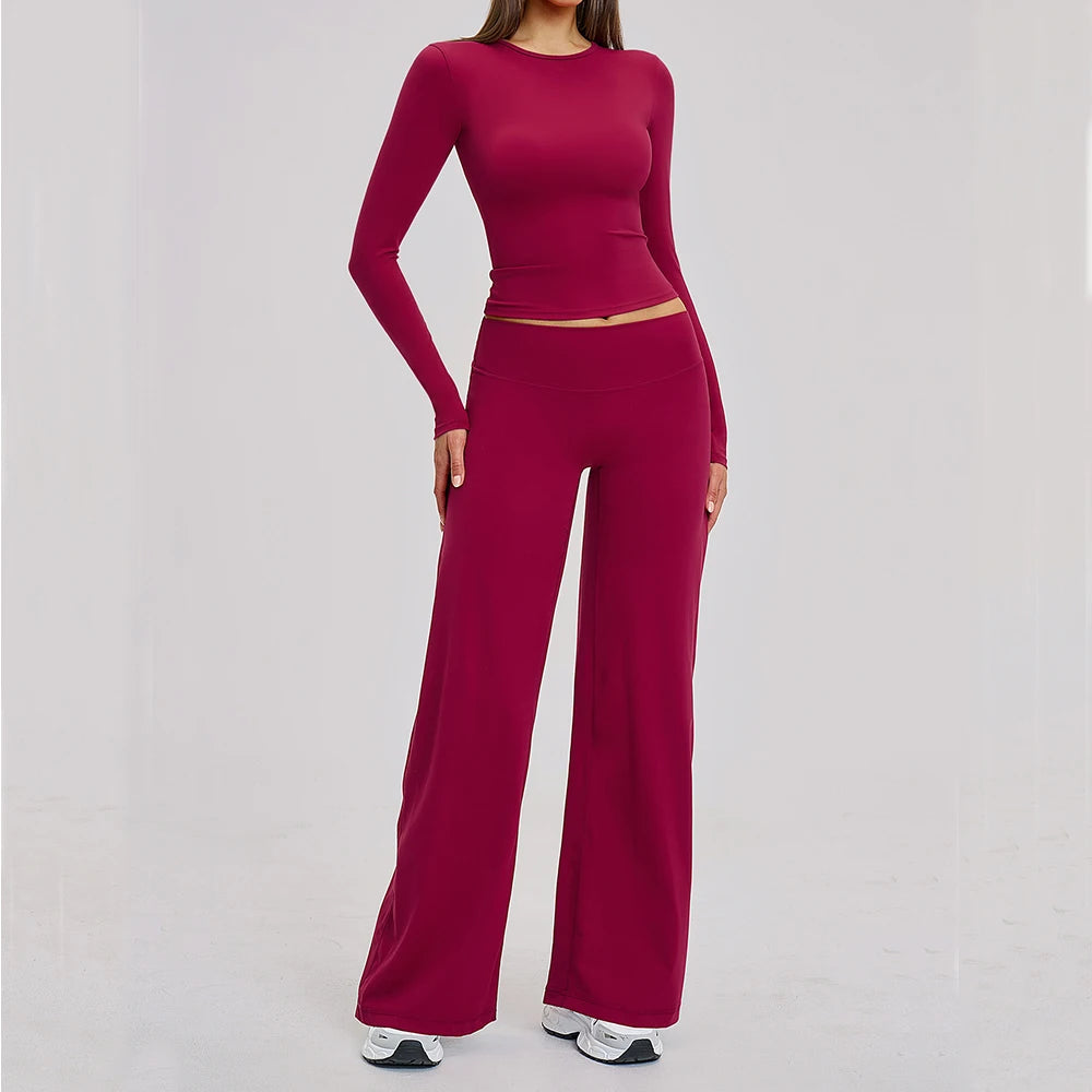 Yoga Suit Women 2PCS Sports Set Quick-Drying Gym Outfits Women Tracksuit Running Workout Long Sleeve Sports Shirt Yoga Clothing