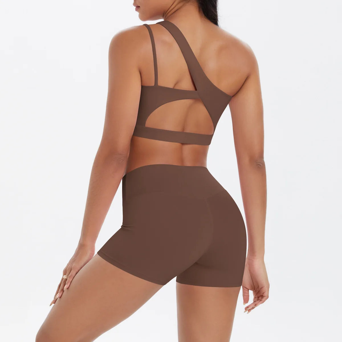 JUREN Yoga Clothes Set 2 Piece Gym Sports Shorts Set Women Tracksuit High Waist Shorts Fitness Suit Running Bra Workout Outfits