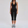 Yoga Set 2PCS Women Tracksuit Sports Set Fitness Outfits Sportswear Workout Clothes Running Capri Pants Gym Suit Athletic Wear