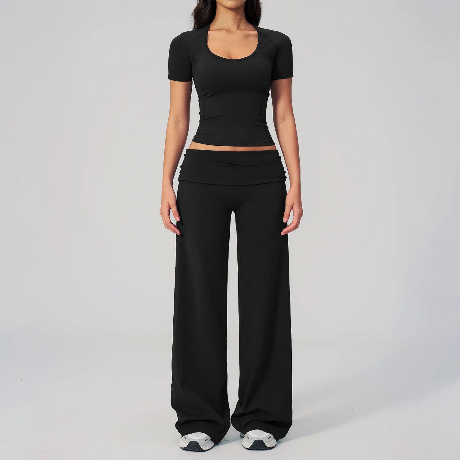 2PCS Yoga Suit Women Tracksuit Sports Set Gym Set Running Workout Clothes Short Sleeves Sports Bra Athletic Wear Yoga Clothing