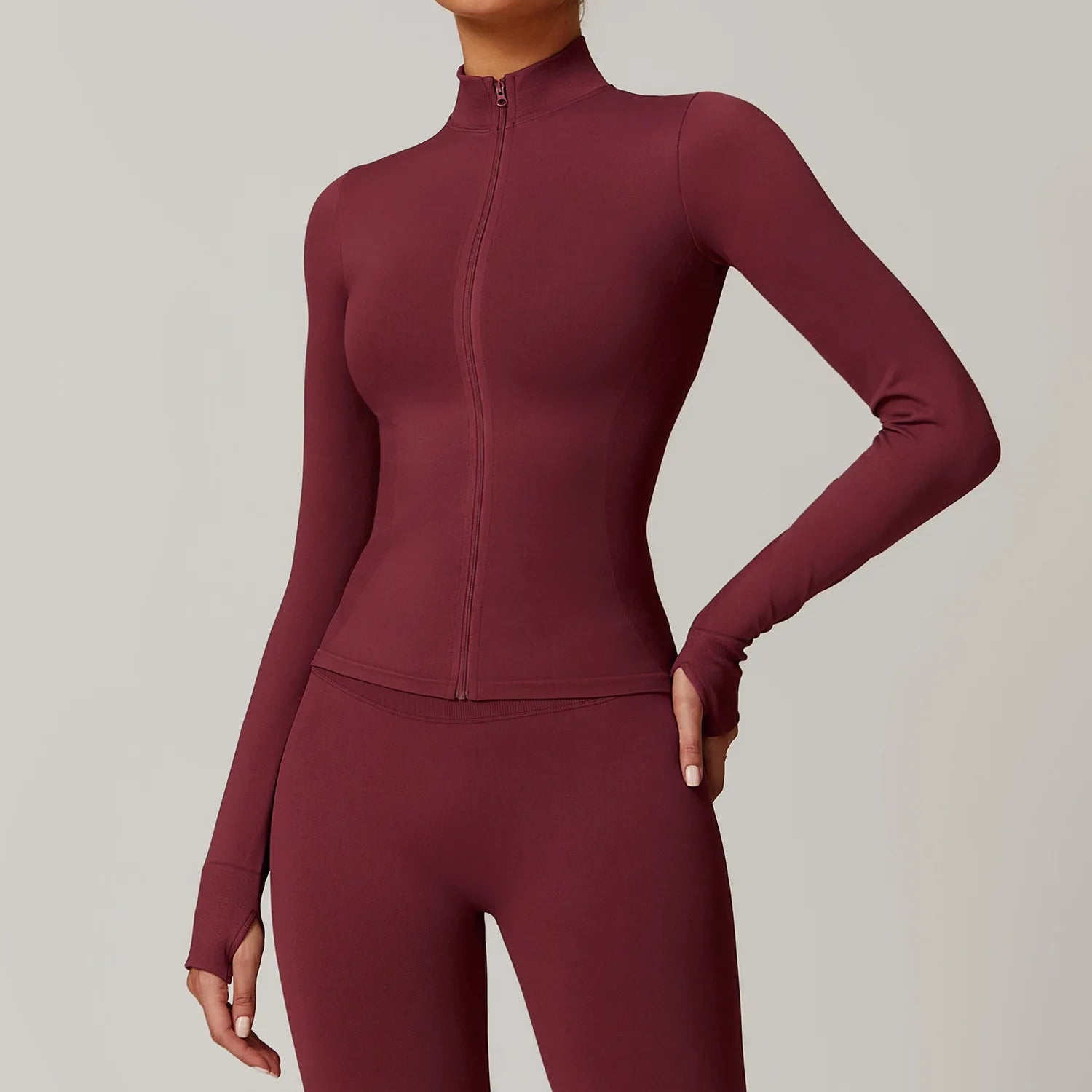 Zipper Long Sleeve Women Jacket Crop Tops Yoga T-shirts Solid Sports Top Running Shirts Sexy Quick Dry Fitness Gym Sport Wear