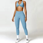 JUREN Yoga Set 2PCS Women Tracksuit Gym Workout Clothes Women's Push Up Bra High Waist Leggings Fitness Sportswear Sports Suits
