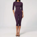 Yoga Set 2PCS Women Tracksuit Workout Suit Sportswear Gym Clothing Fitness Half Sleeve High Waist Leggings Cycling Capri Pants