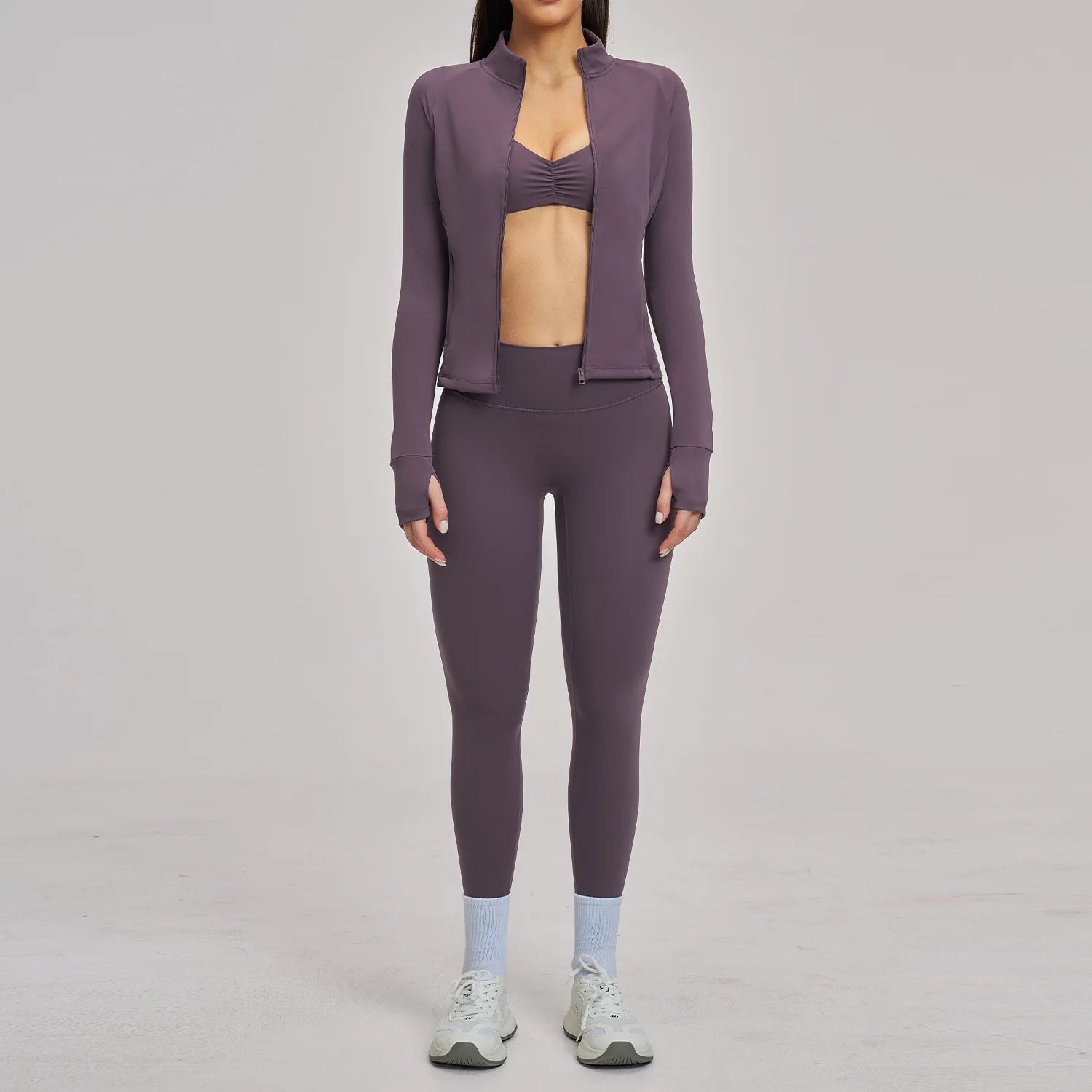 3PCS Yoga Suit Gym Sports Set Women Tracksuit Workout Clothes Running Legging Long Sleeve Sports Bra Athletic Wear Yoga Clothing