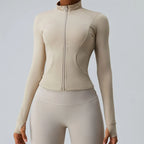 New Outdoor Running Yoga Jacket Elasticity Women's Sports Jacket Gym Sports Long Sleeves Women Quick-Drying Tights Zipper Hoodie