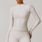Sports Jacket Women Long Sleeve Zip Fitness Yoga Shirt Winter Warm Gym Top Activewear Running Coats PushUp Workout Clothes Women